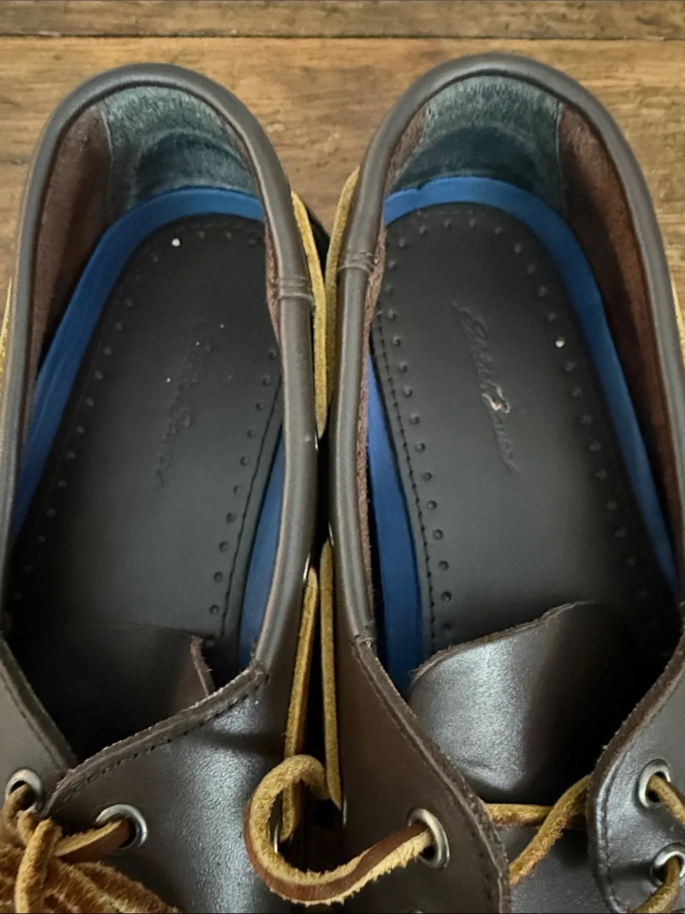 Mens Eddie Bauer Brown Leather Classic Boat Shoes Size 12